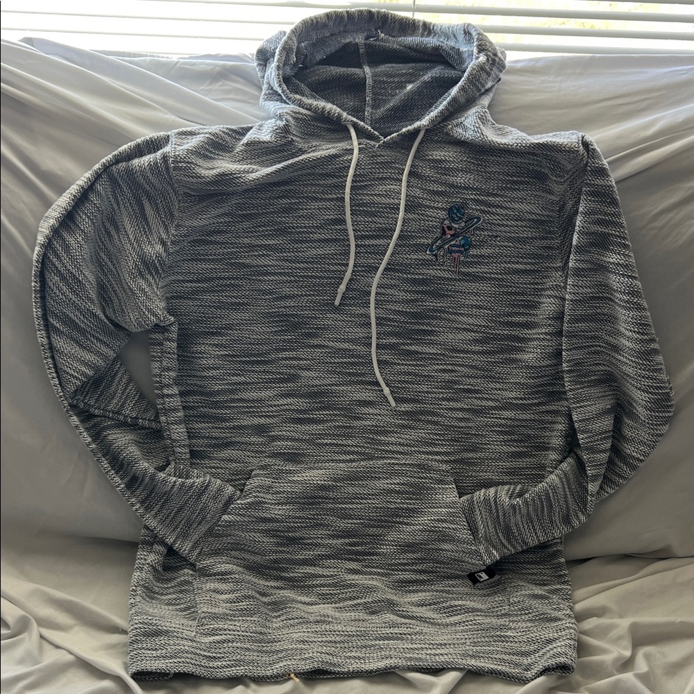 Dikotomy Gray Hooded Sweatshirt with Embroidered Logo
